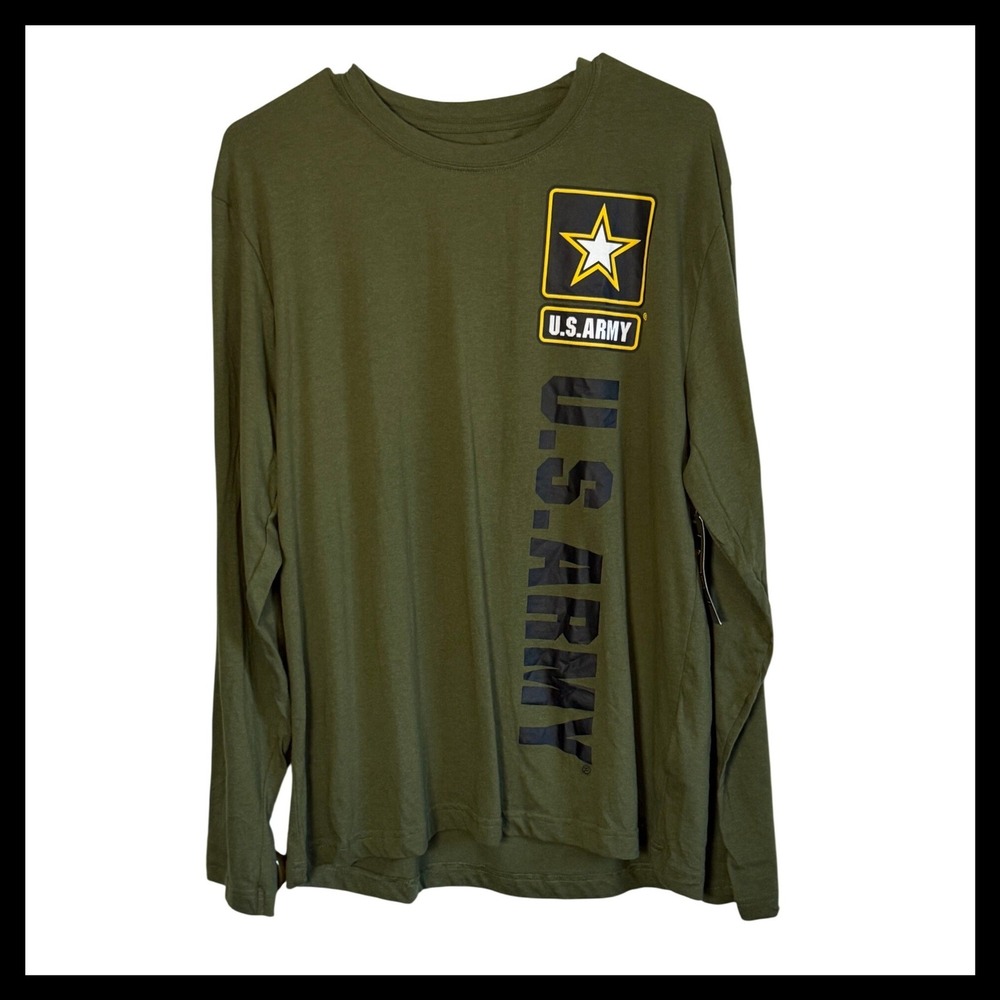 NWT US Army Long Sleeve Graphic T-Shirt Mens XL‎ Olive Green Official Licensed